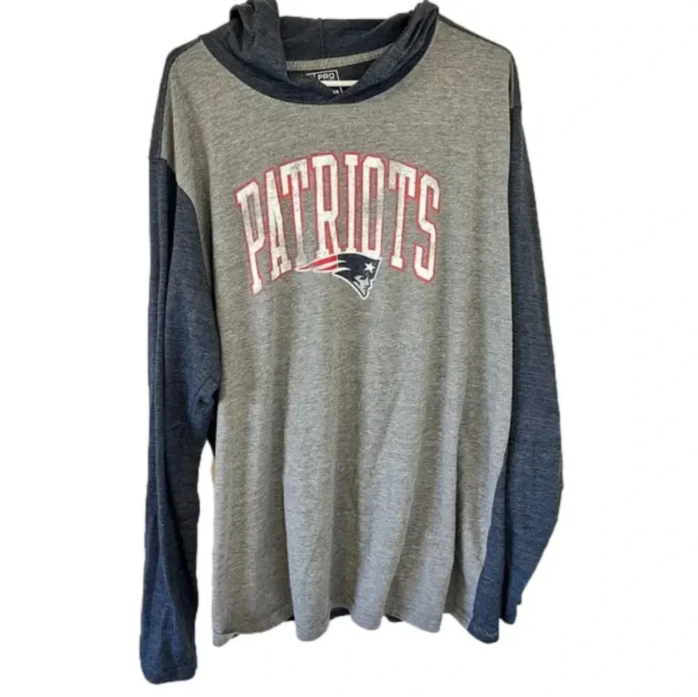NFL New England Patriots Mens Logo Hooded T-Shirt 2XL
